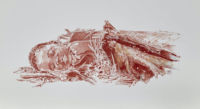Un niño recostado delicadamente, el primer enterramiento humano de África