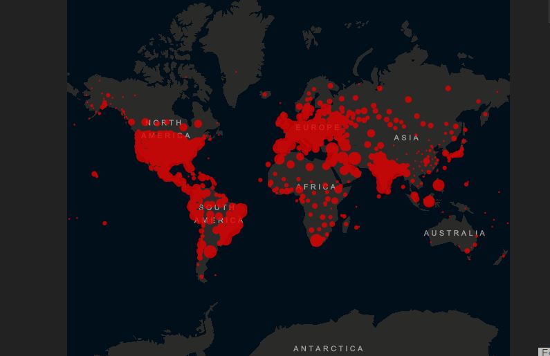 Más de 95 millones de casos de covid-19 en el mundo, según la Universidad J.Hopkins
