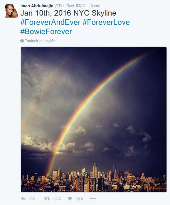 Imán en el I aniversario de su marido: “Por siempre jamás, Amor para siempre, Bowie para siempre”