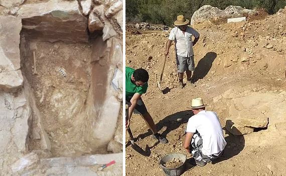 Hallan en una finca de Periana (Málaga) una tumba de la Edad de Bronce con restos óseos de dos personas